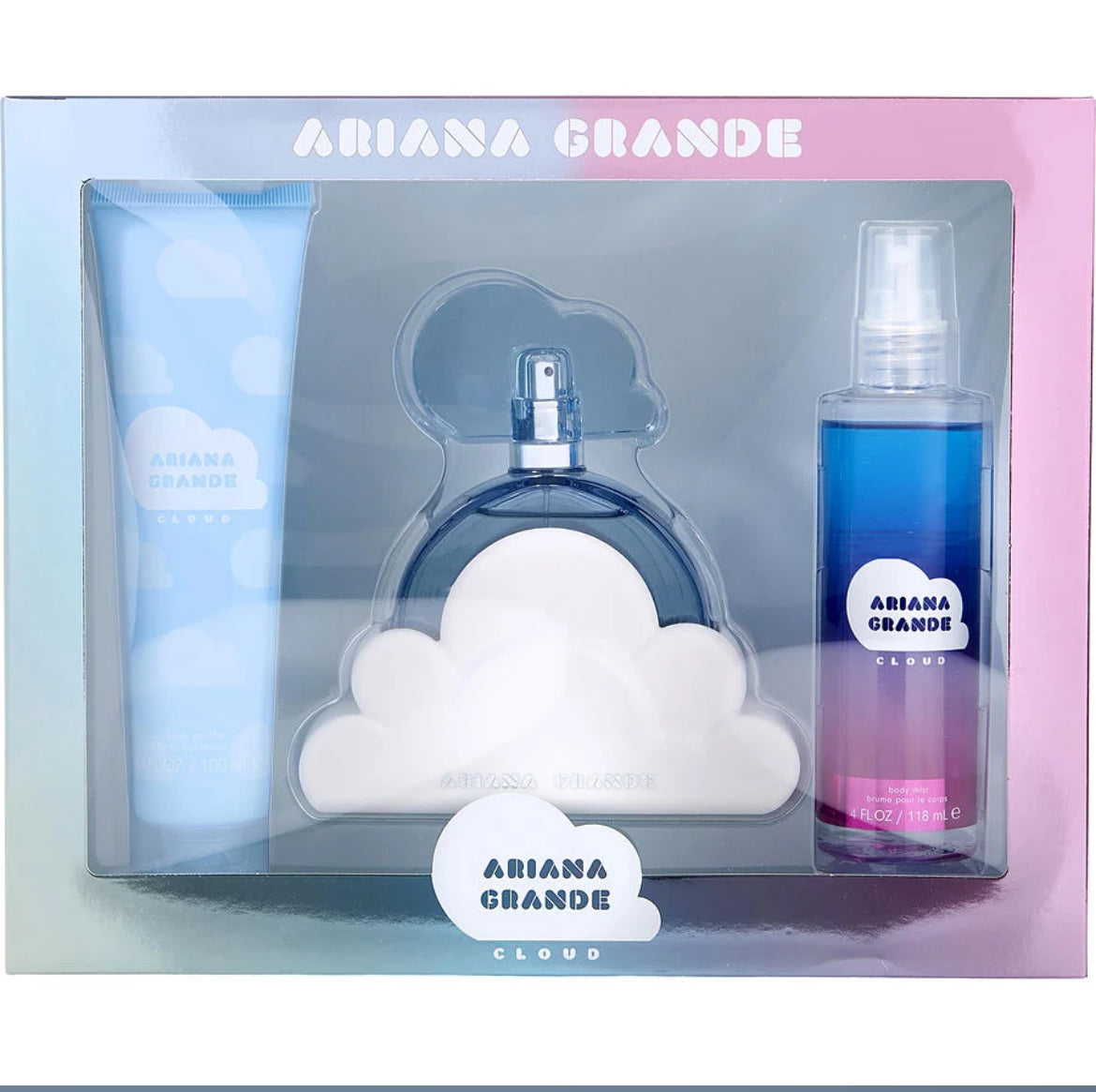 Cloud set EDP spray 3.4 oz & body souffle 3.4 oz & body mist 4 oz